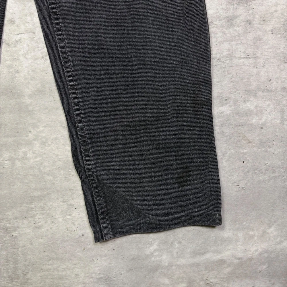 Levis 550 Relaxed Fit Tapered Leg Black Denim Jeans Mens 35x30 Faded